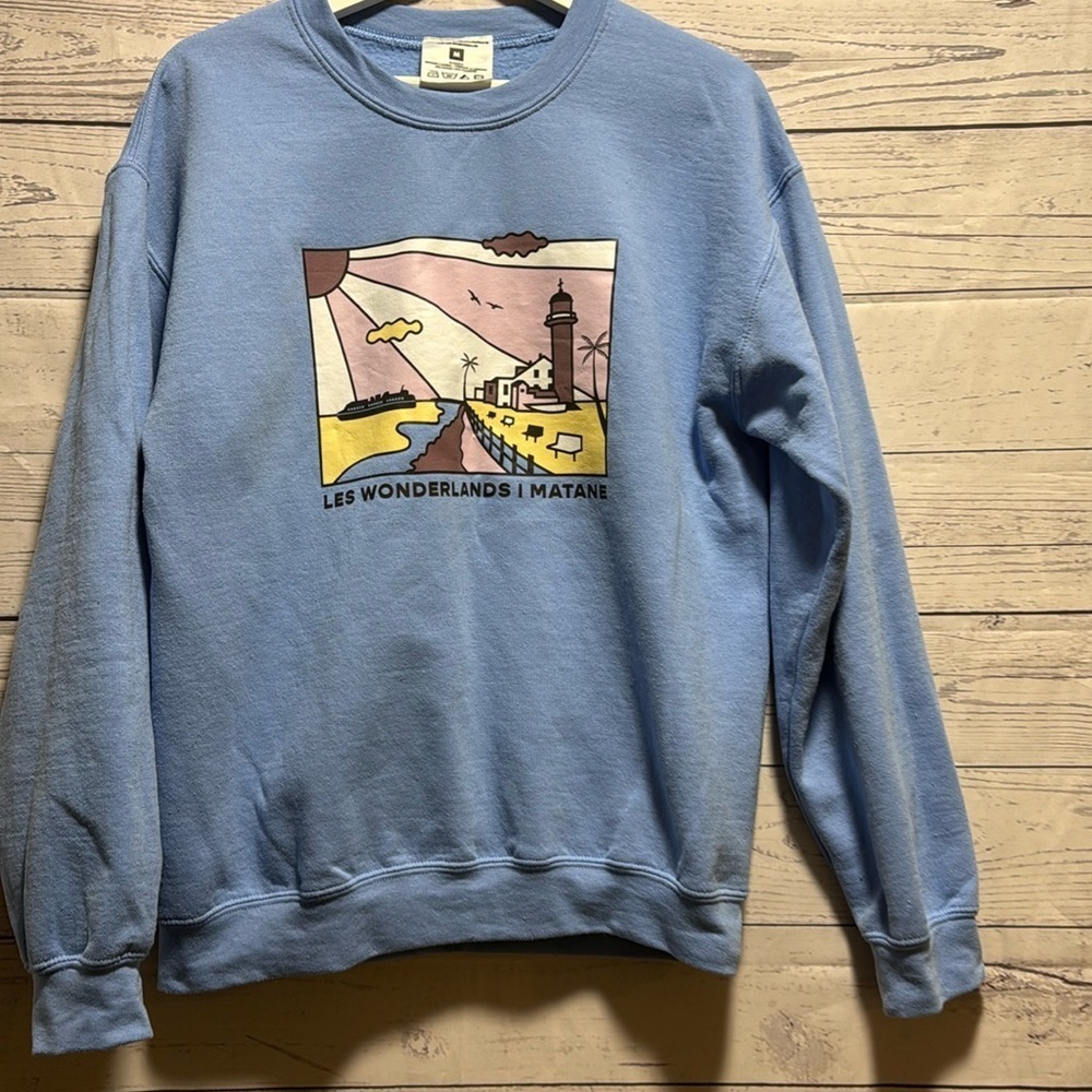 Les Wonderlands Blue Graphic Sweatshirt - Picture 2 of 7